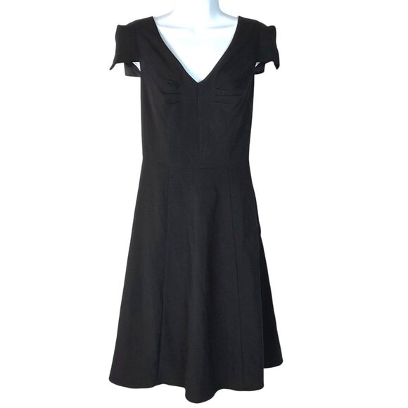 Worthington Womens Black Crepe A-Line Dress Size 12 LBD NWT - Picture 1 of 7